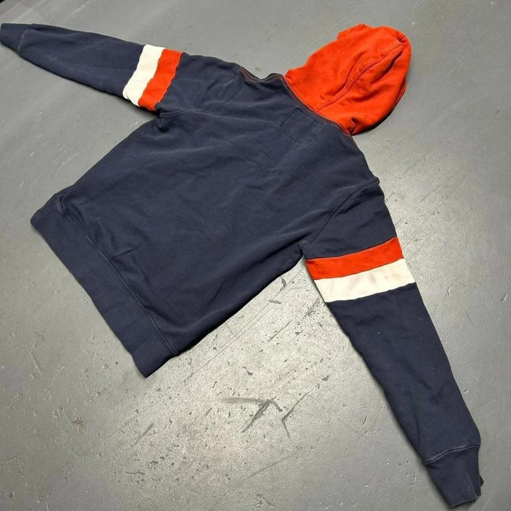 Men's Y2K True religion graphic hoodie Navy orange and white